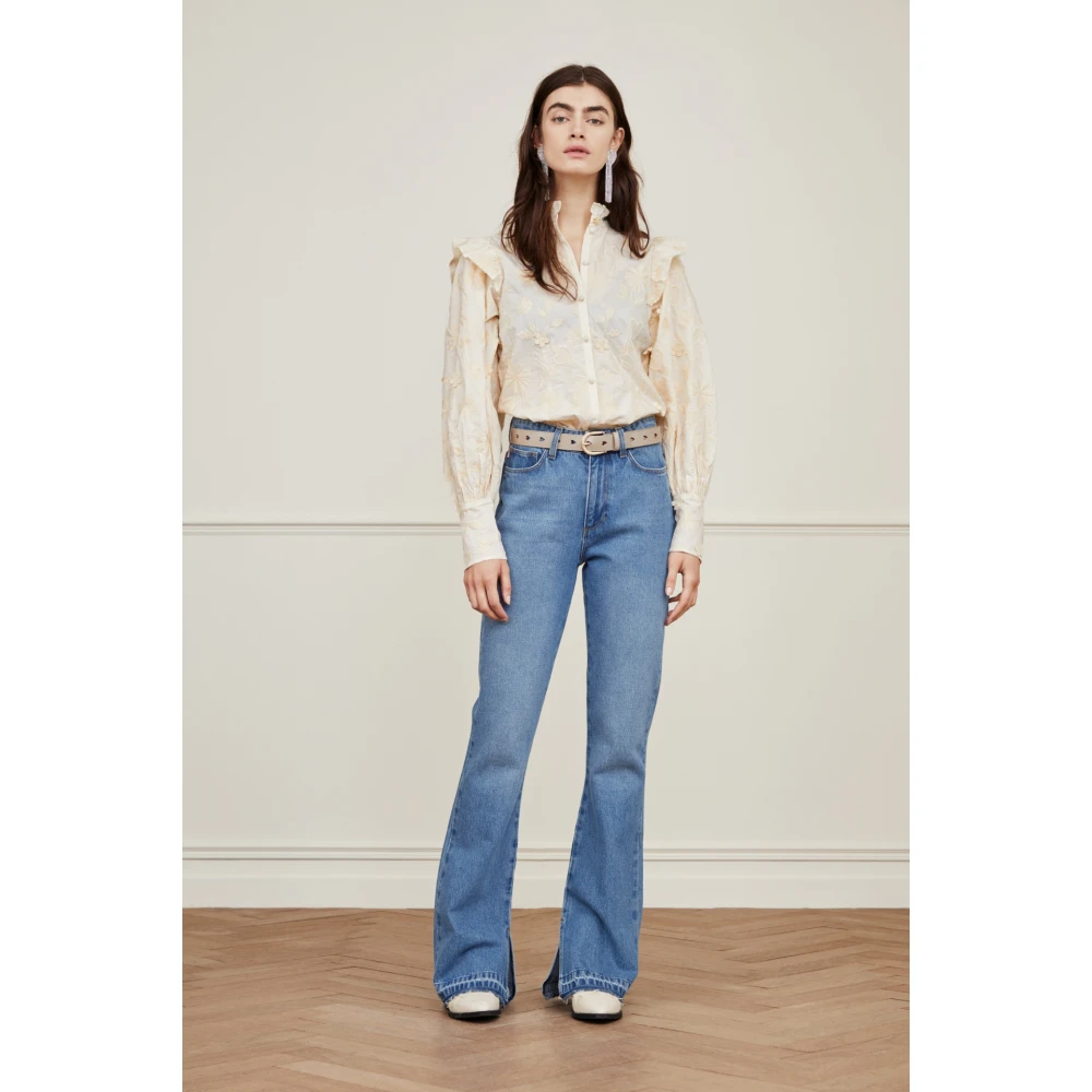 Fabienne Chapot Bootcut Jeans met medium taillehoogte Blue Dames
