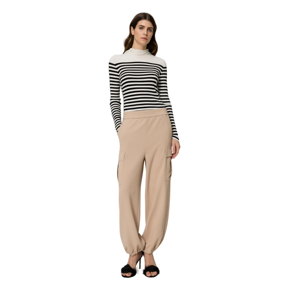 Twinset Beige Broek met Zijzakken Beige Dames