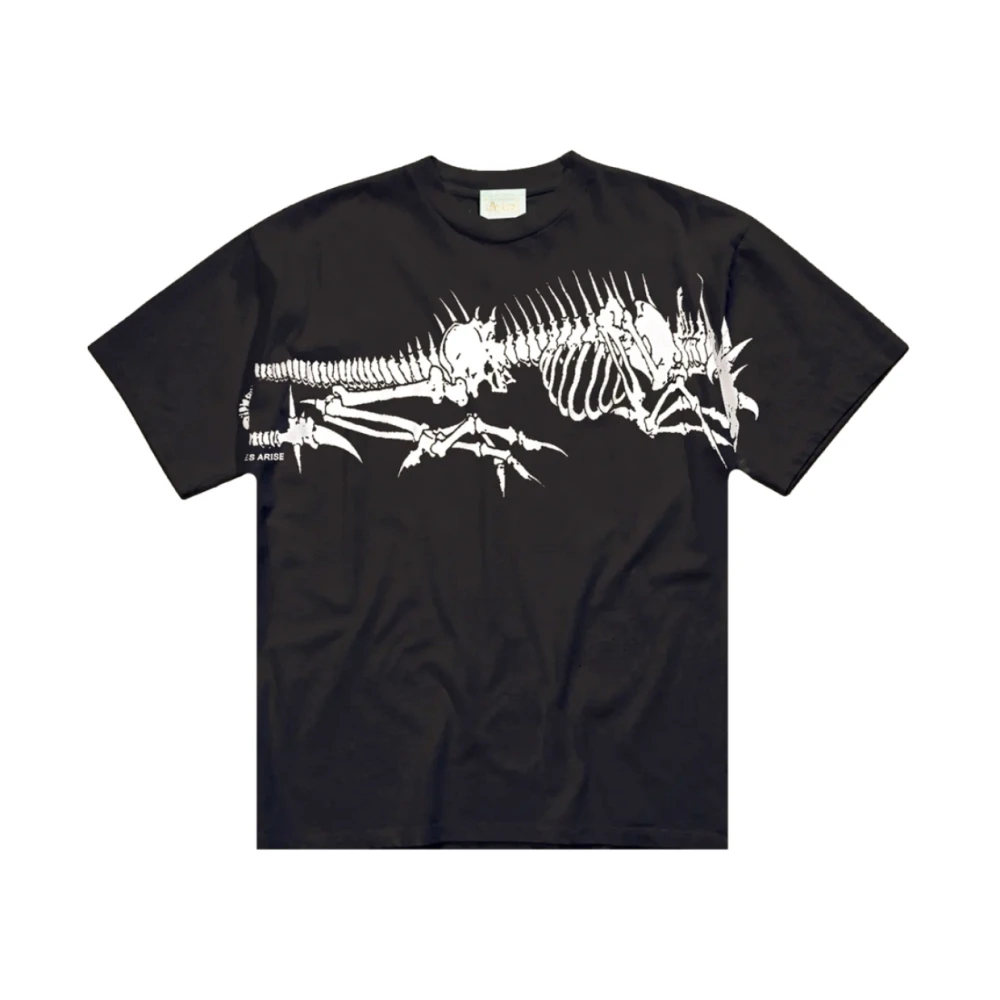 Aries Dragon Skelator Bedrukt T-shirt Black Heren