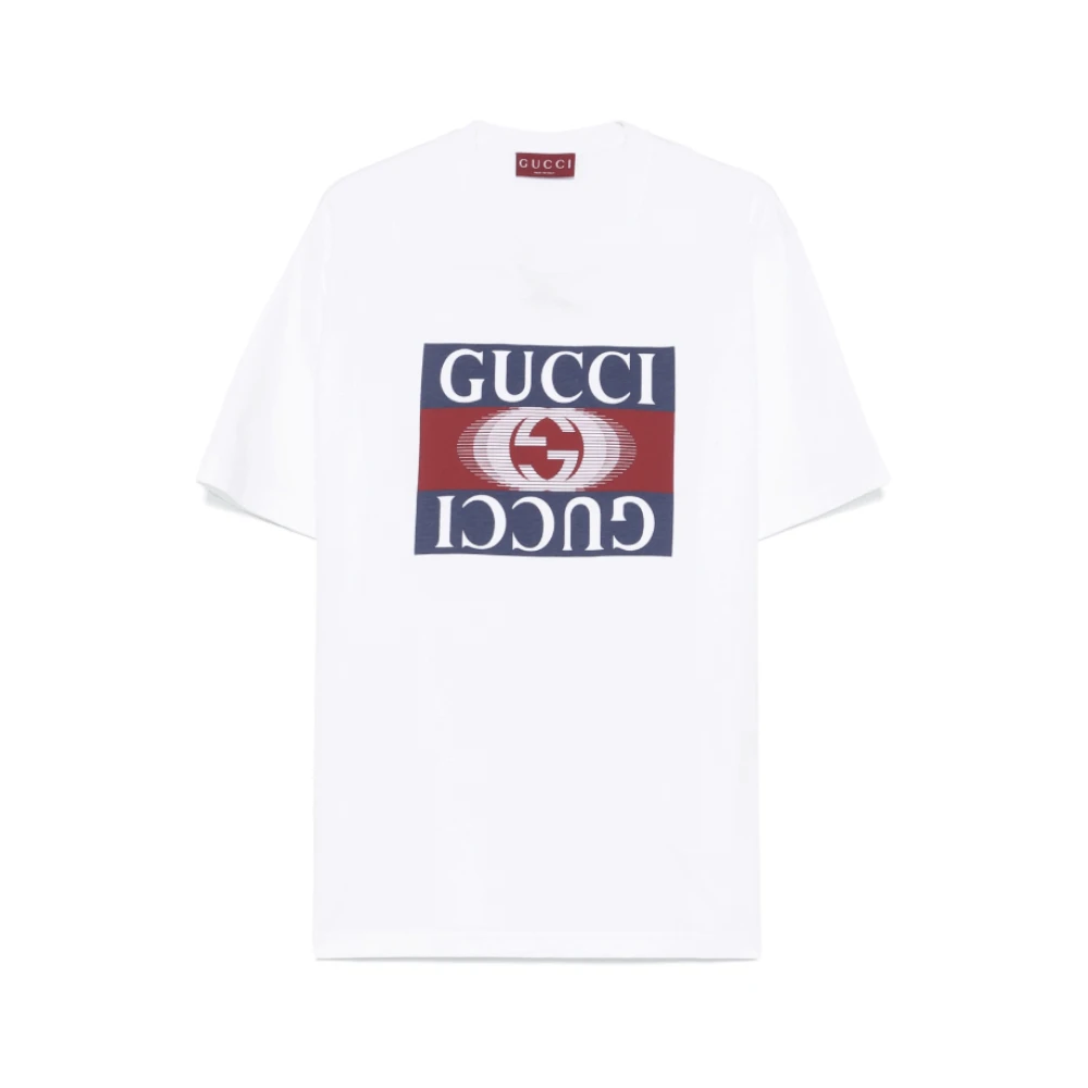 Gucci Interlocking-G Logo Bomull T-shirt White, Herr