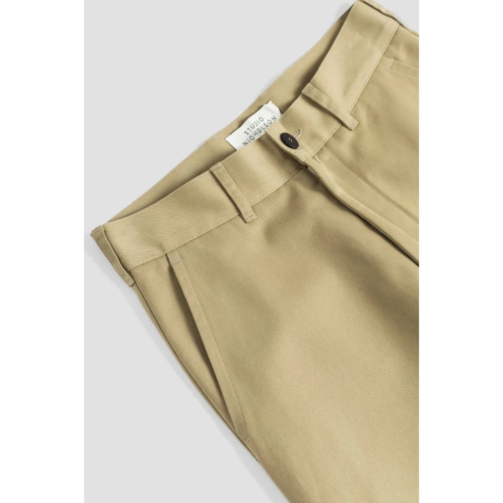 Studio Nicholson Beige Katoenen Straight-Leg Broek Beige Heren