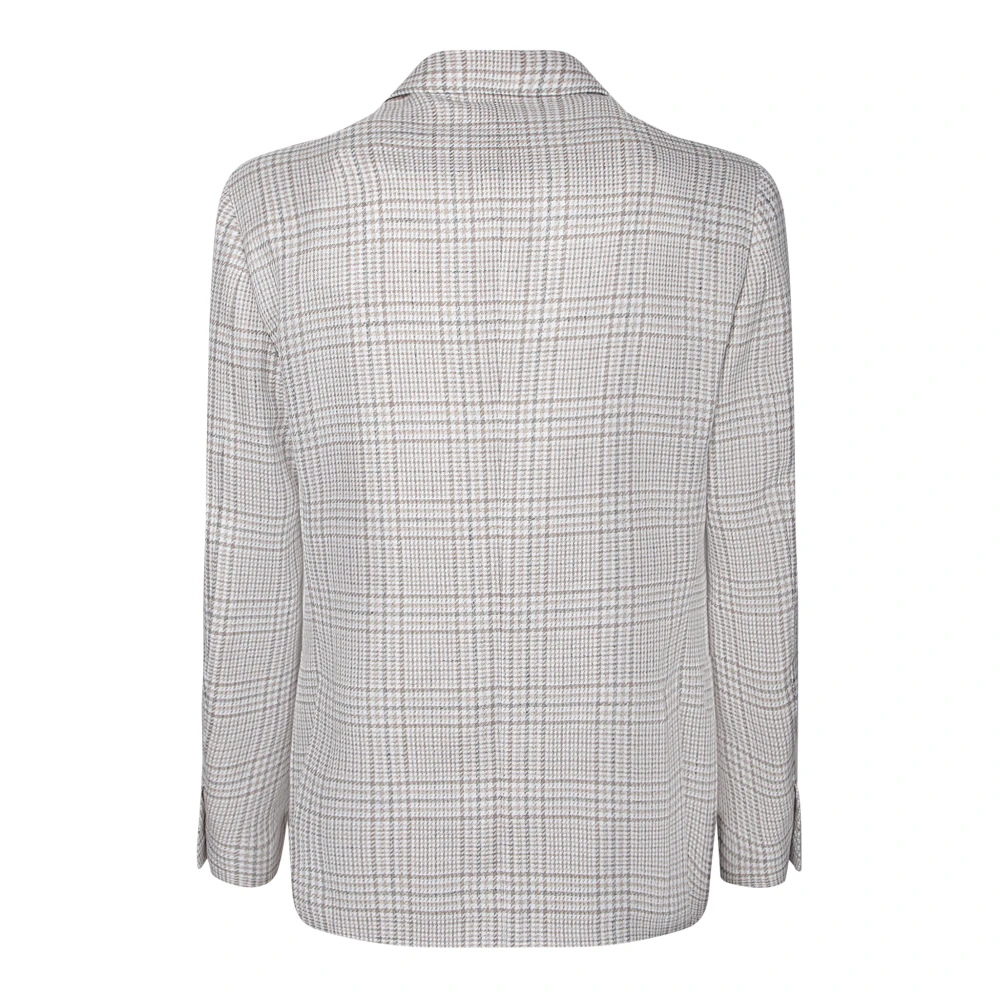 Lardini Beige Houndstooth Blazer Beige Heren