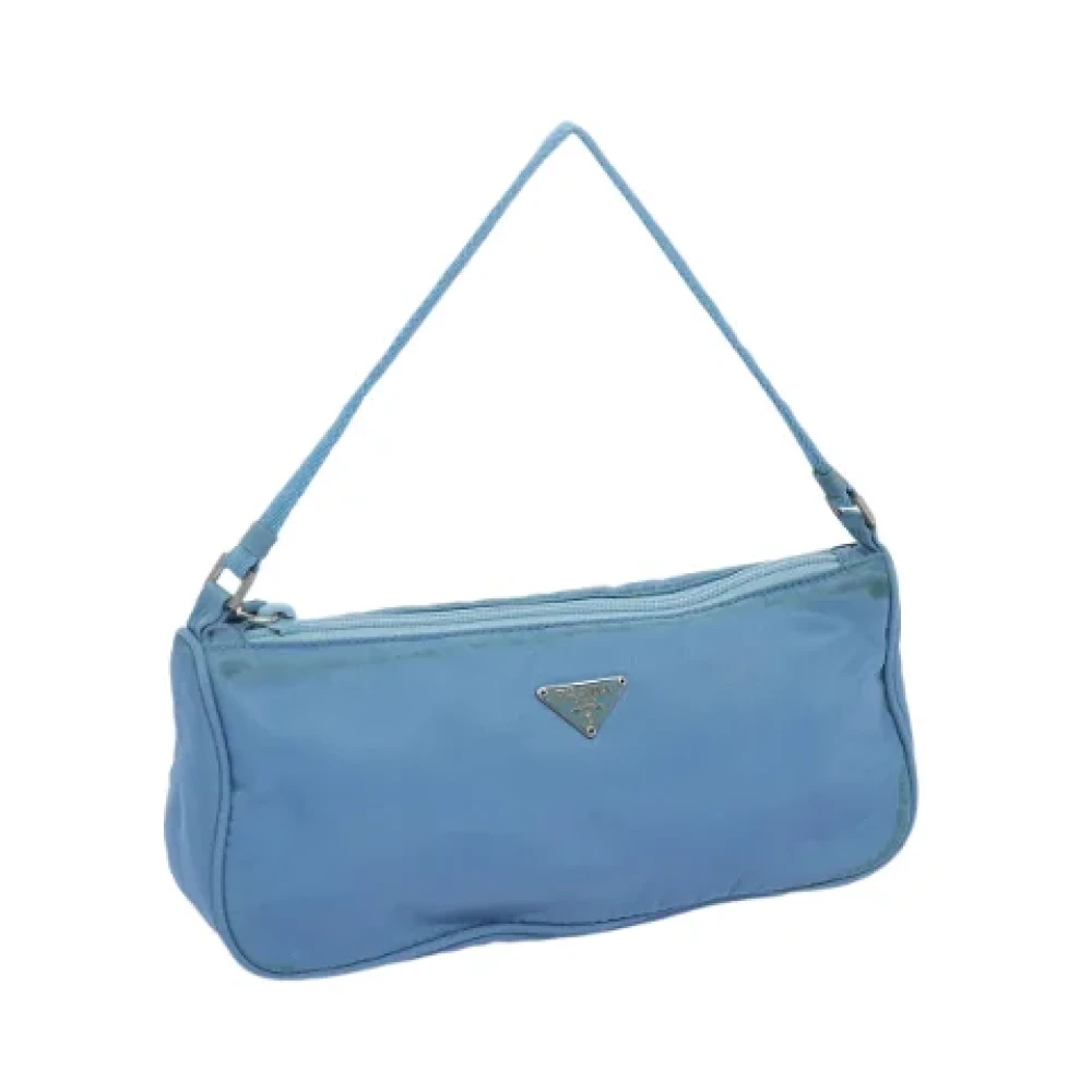 Prada Vintage Pre-owned Nylon pouches Blue Dames