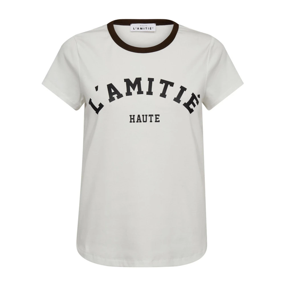 Haute L'amitié Women's White Logo Tee Top Off-/Mocca - T-Shirts - Xs - Tops
