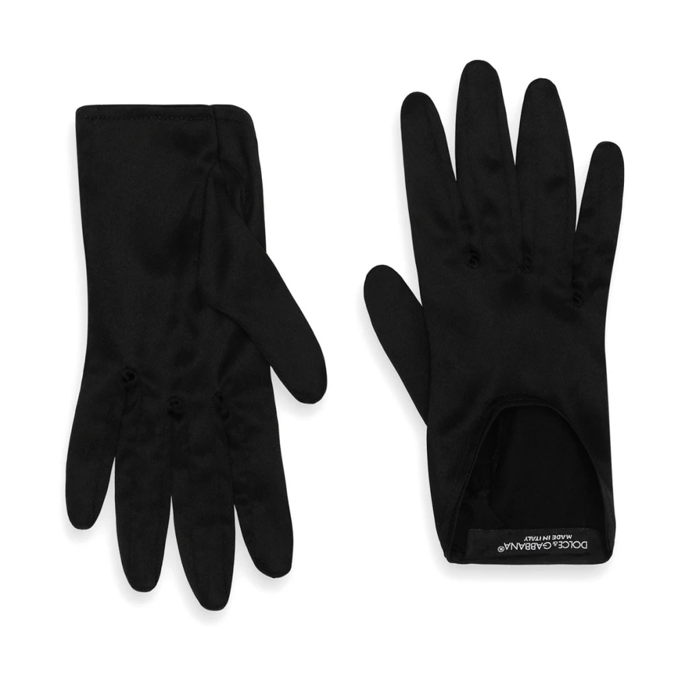Dolce & Gabbana Women's Black Fur-Lined Winter Gloves
