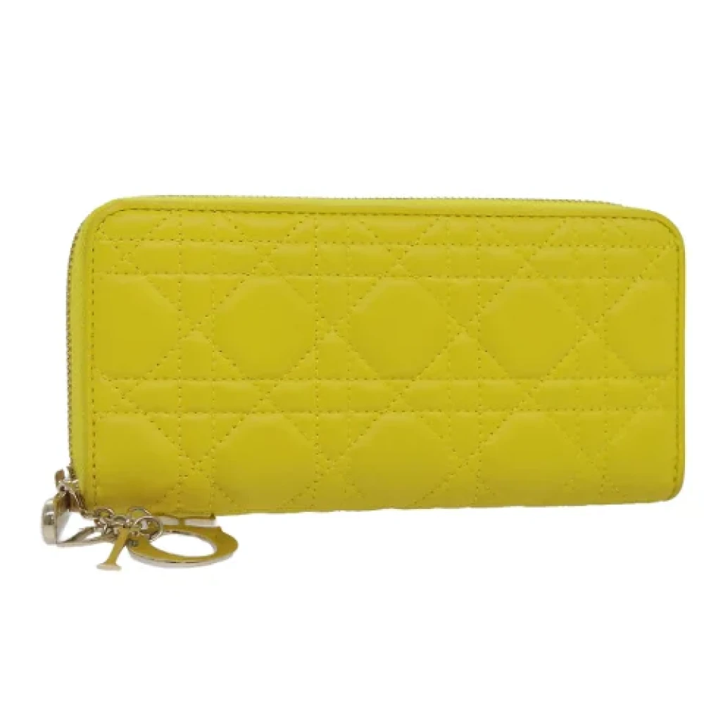 Dior Vintage Pre-owned Leather wallets Yellow Dames