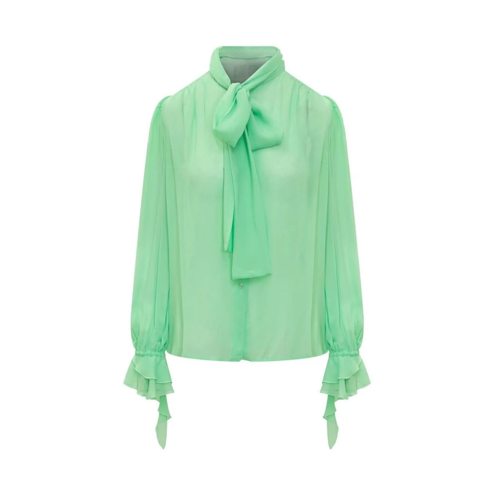 Pinko Women's Green Viscose Long Sleeve Button-Up Shirt