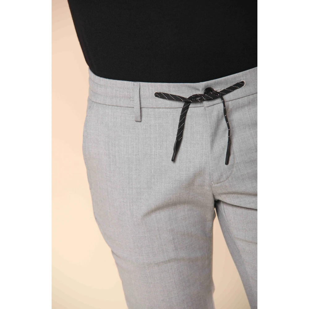 Mason's Extra Slim Fit Wol Chino Jogger Broek Gray Heren