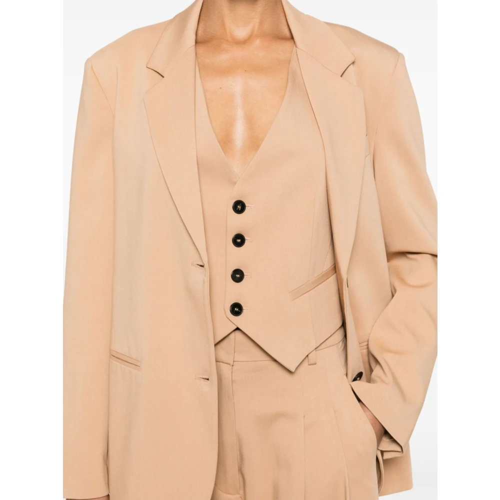 Forte Cachemire Twill Waistcoat Beige Dames