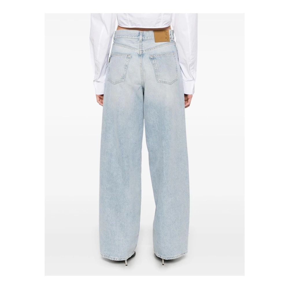 Haikure Front Button Wide Leg Jeans Blue Dames