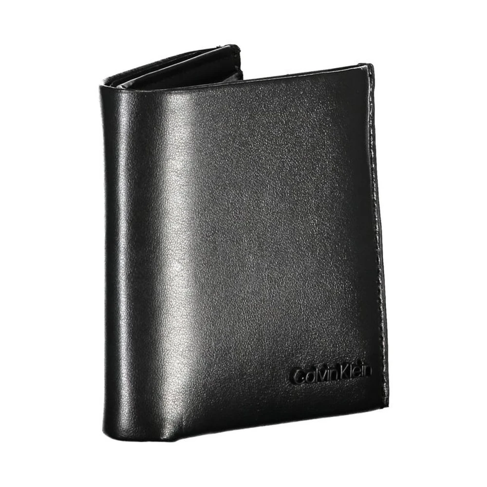 Calvin Klein Rfid Leren Portemonnee met Meerdere Compartimenten Black Heren