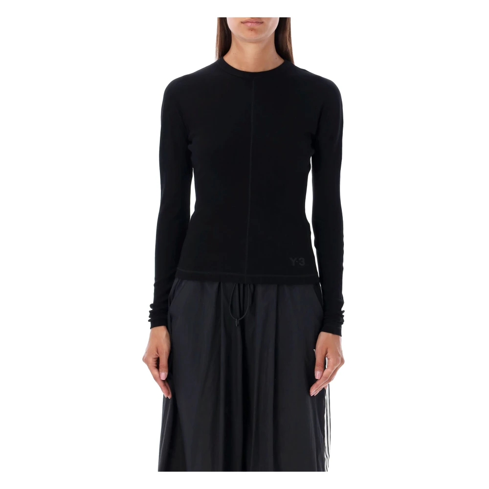 Y-3 Zwarte longsleeve T-shirt Black Dames