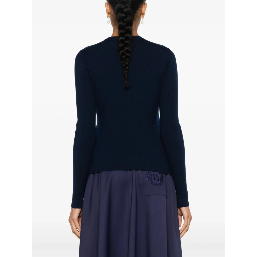 pinko Donkerblauwe Dikke Gebreide Trui Blue Dames