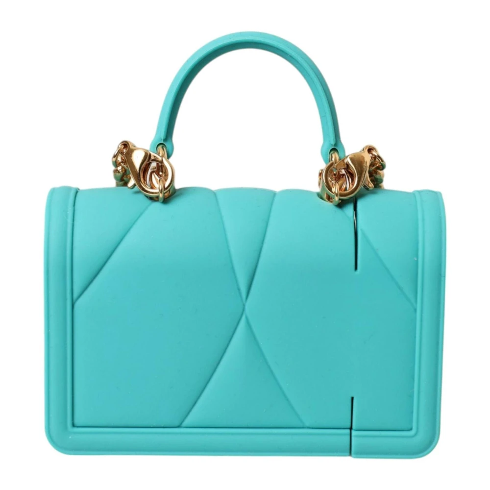 Dolce & Gabbana Siliconen Schoudertas met Hartversiering Blue Dames