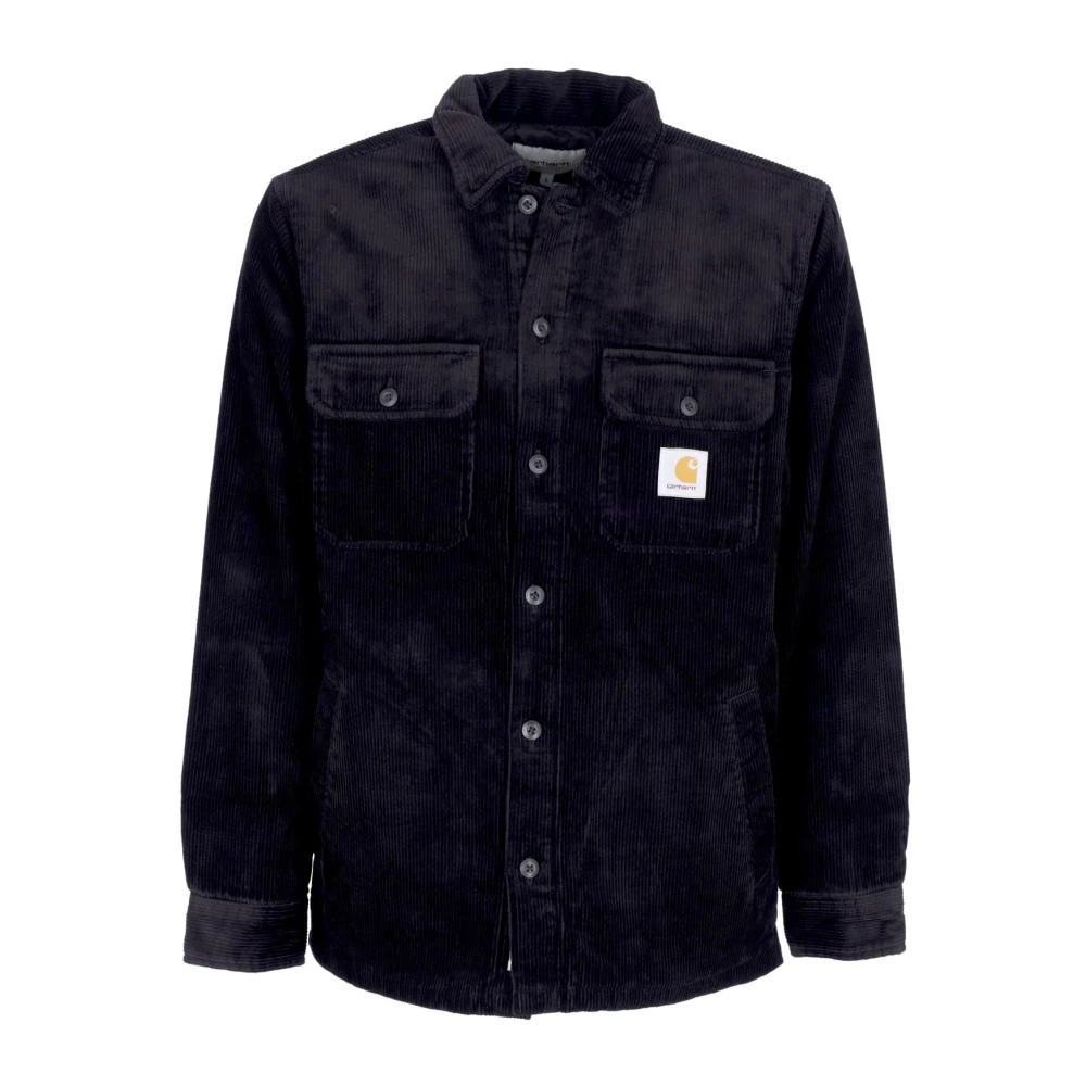 Carhartt WIP Fluwelen Gewatteerd Overhemd Jas Black Heren