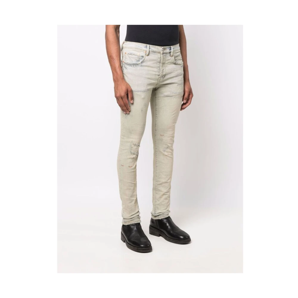 Purple Brand Ash Blue Skinny Cut Distressed Denim Blue Heren