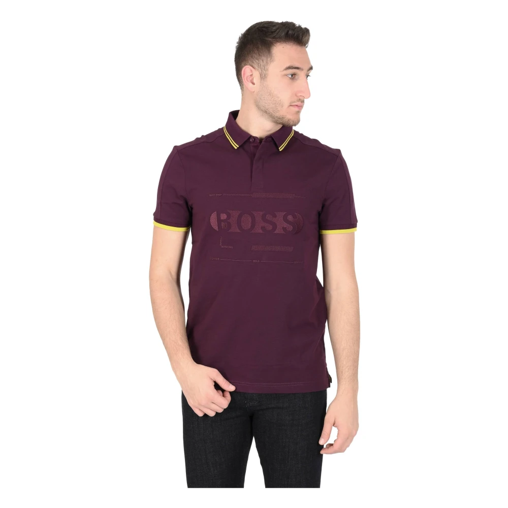 Hugo Boss Heren Polo Shirt in Medium Paars Purple Heren