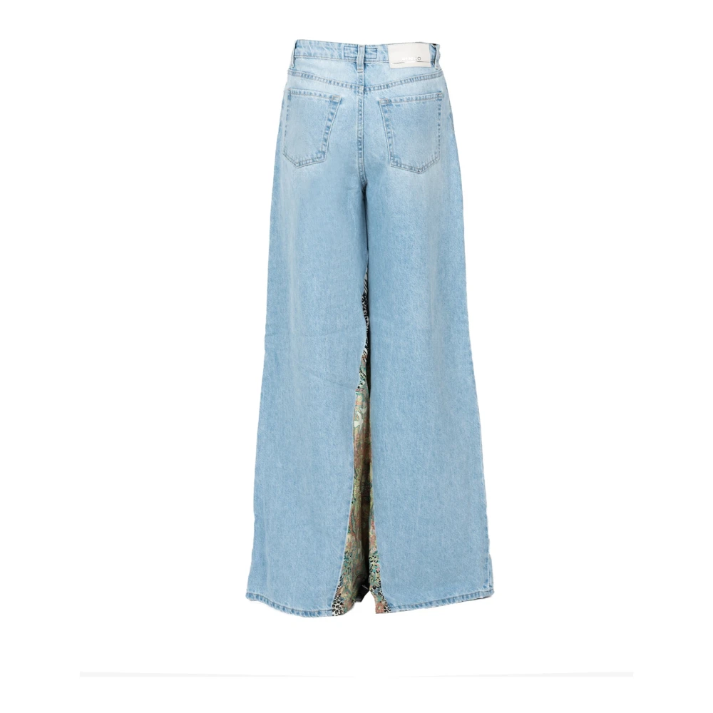 pinko Wijde Pijp Distressed Jeans Blue Dames