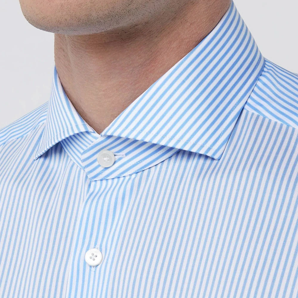 Xacus Tailor Fit Reis Shirt in Blauw Blue Heren