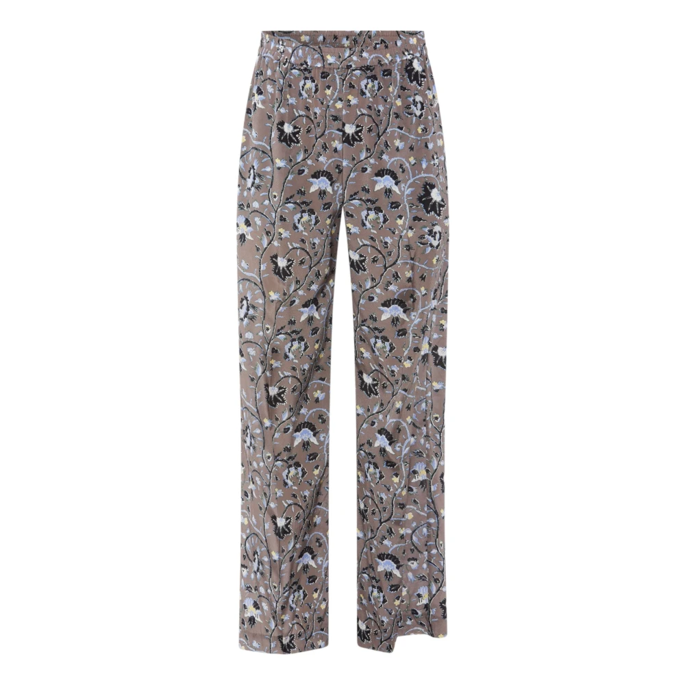 Heartmade Zijden Wijde Pijp Broek Bruin Multicolor Dames