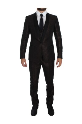 brown-black-shiny-3-piece-suit