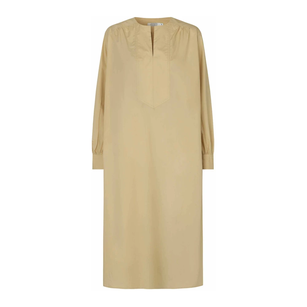Masai Eenvoudige Bleke Khaki Jurk Beige Dames
