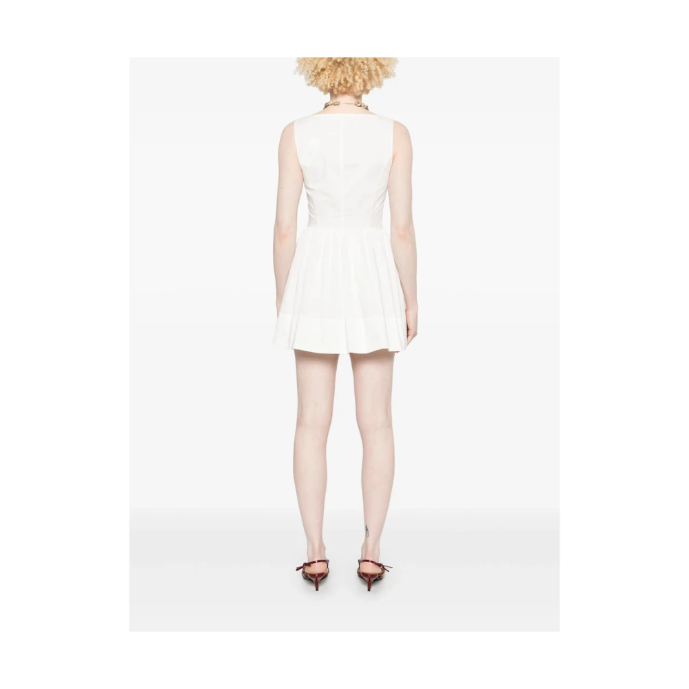 Frankies Bikinis Witte Mouwloze Jurk met V-hals en Zakken White Dames