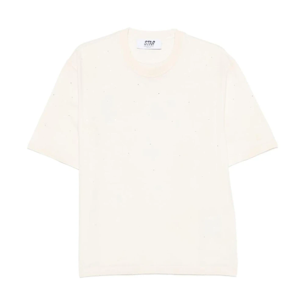 Golden Goose White T-Shirts, Female, M, Distressed Cotton T-Shirt