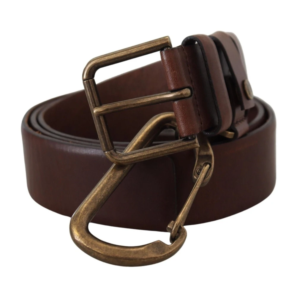 Dolce & Gabbana Mannelijk Bruin Accessoires Heren, One Size, Leer, Leren Riem