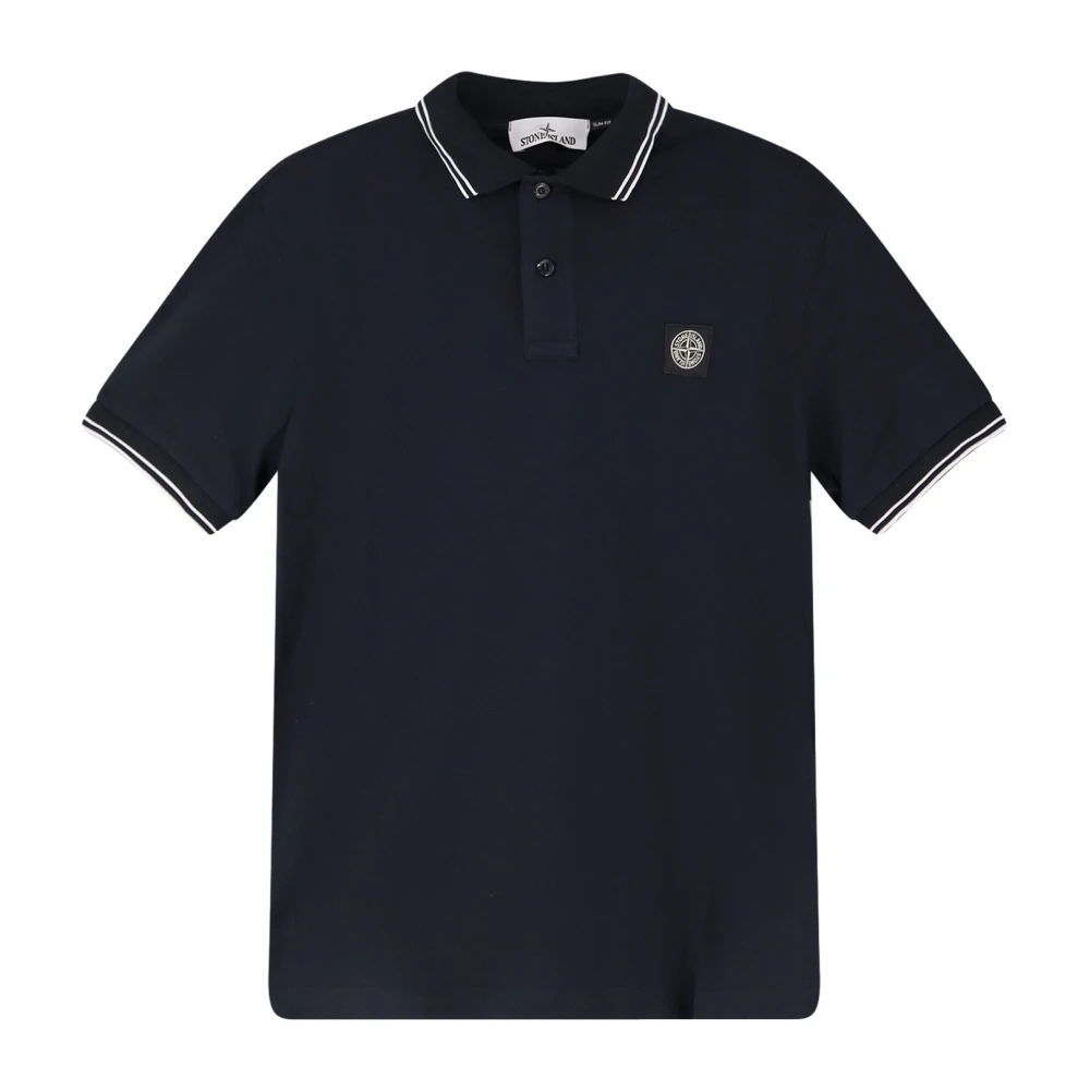 Stone Island Men's Blue Logo Polo Shirt