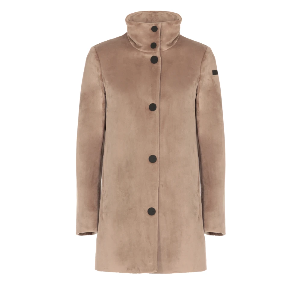 RRD Beige Fluwelen Jas met Capuchon Beige Dames