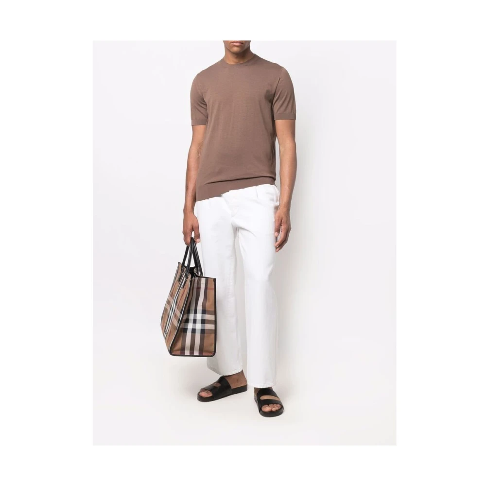 Mauro Ottaviani Bruine Katoenen Ronde Hals T-Shirt Brown Heren