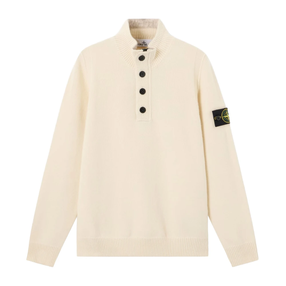Stone Island - Men's - 1/4 Button Sweater - Cream - M - Image 6