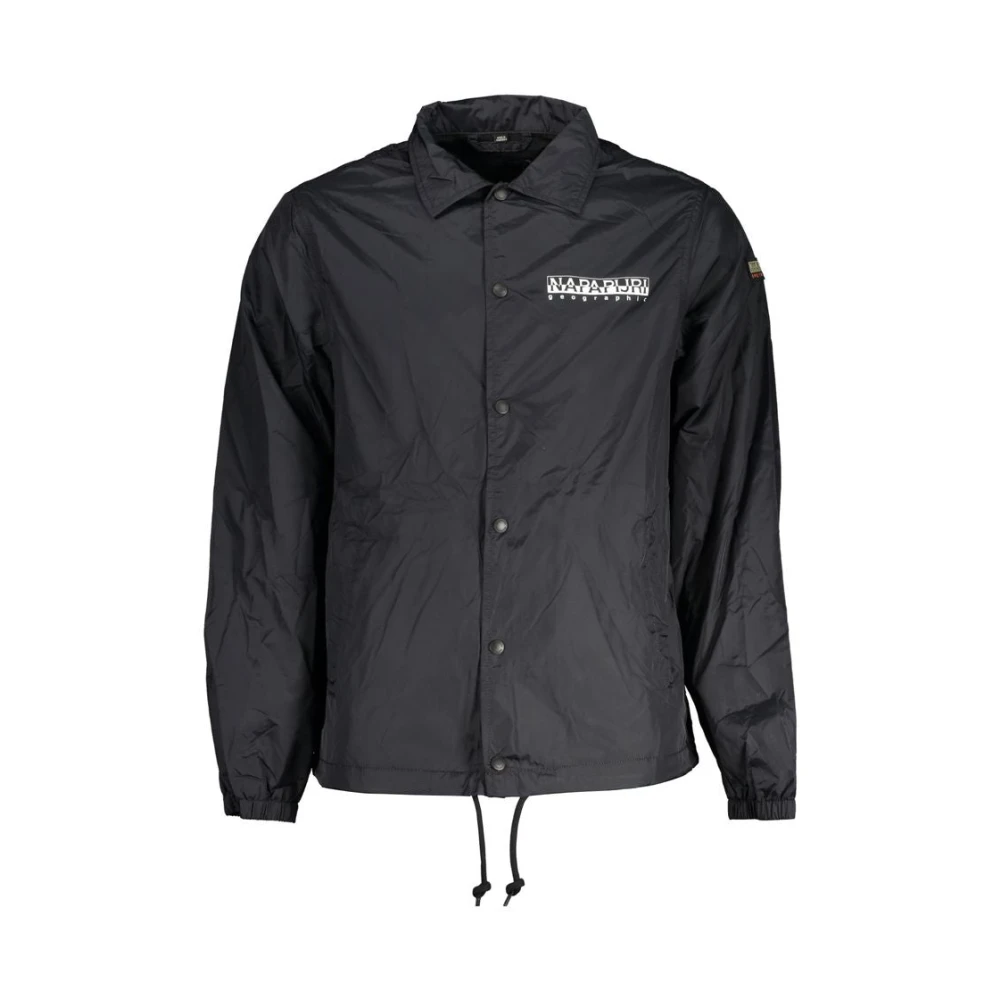 Napapijri Men's Black Elegant Waterproof Sports Jacket With Contrast Details - Light Jackets - Xs- Jackets