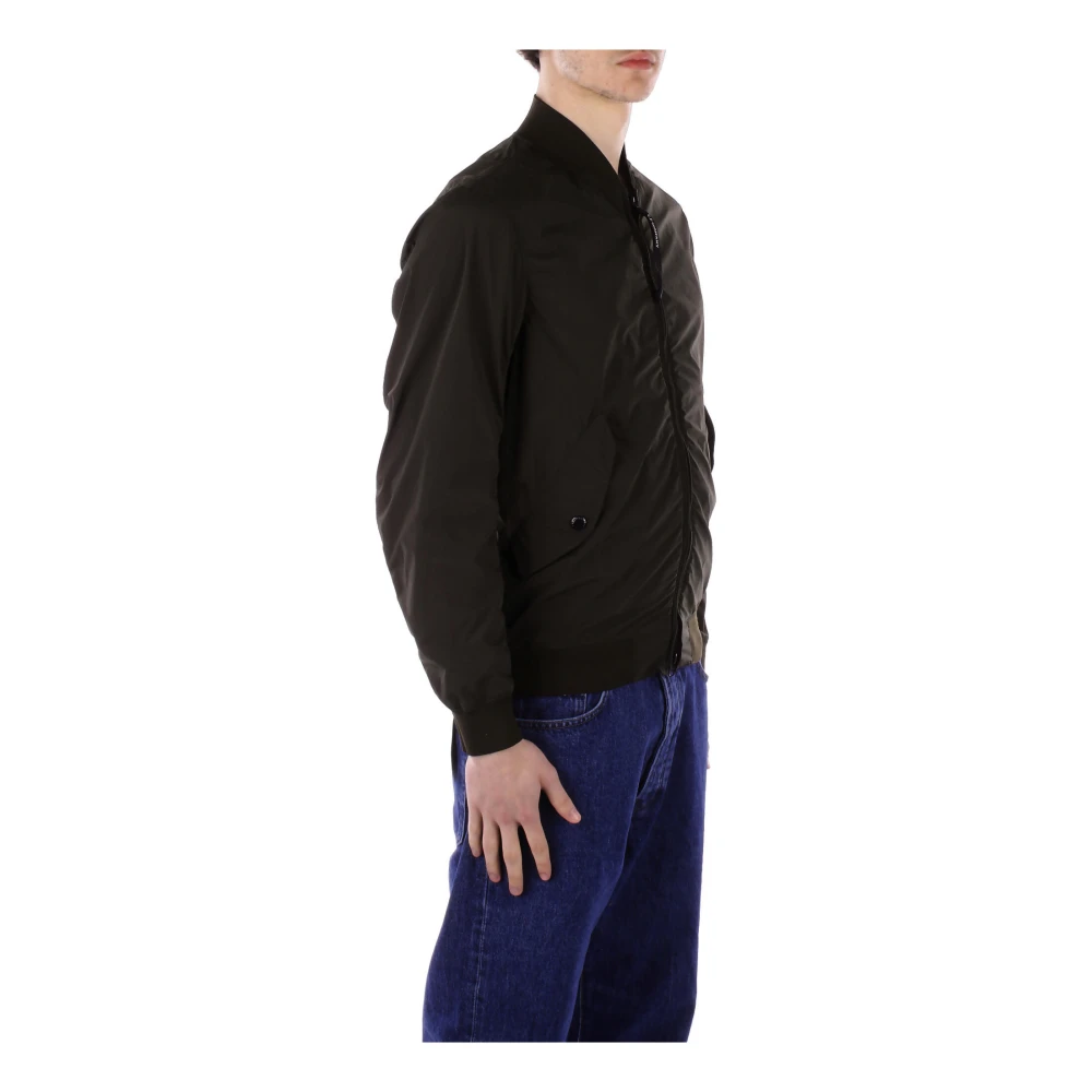 C.P. Company Slim Fit Logo Side Zip Coat Black Heren