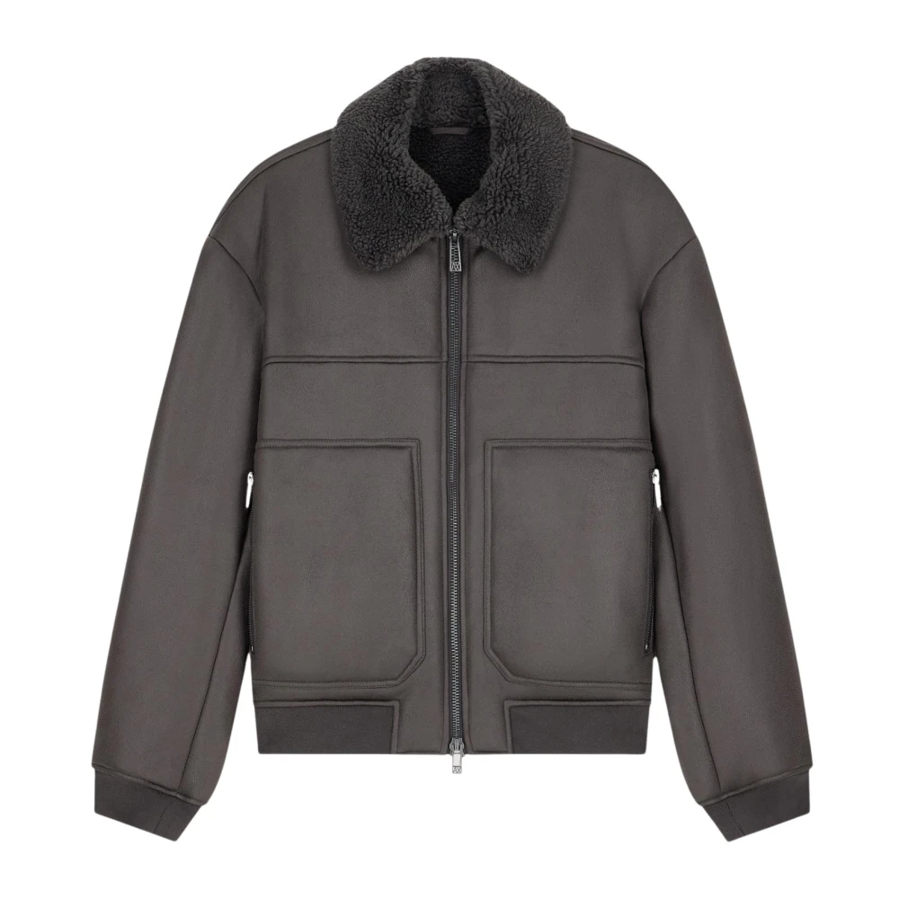 Armani Exchange Shearling Collar Bomber Jacket - Male - Bomber Jackets - Brown - M - Jackets