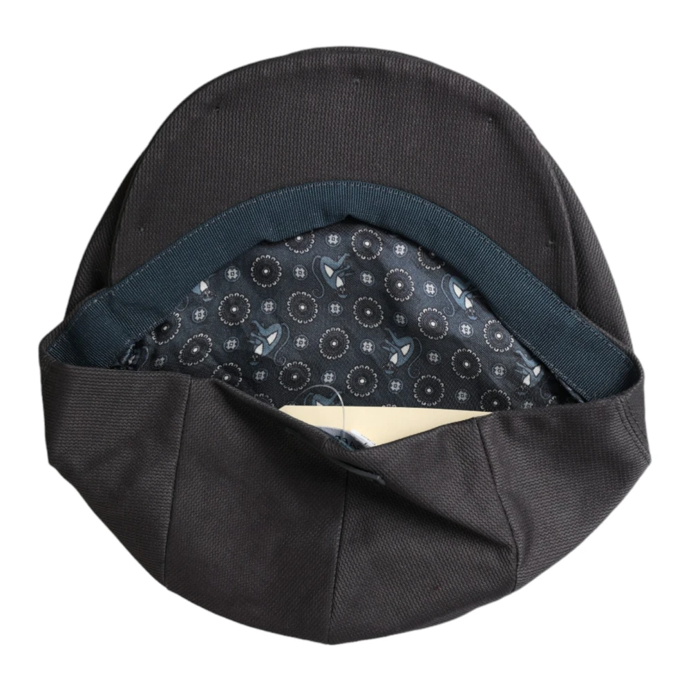 Dolce & Gabbana Grijze Katoenen Newsboy Cap Gray Heren