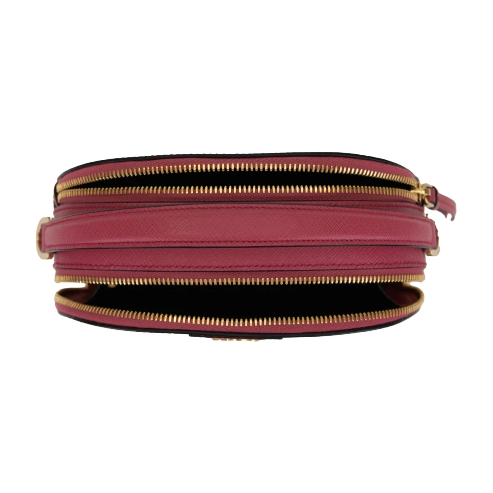 Prada Dames Saffiano Leren Schoudertas Pink Dames