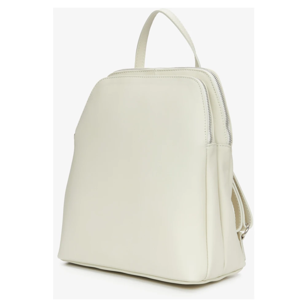 Estro Dames Melkachtig-Beige Rugzak gemaakt van Echt Leer Er00115040 Beige Dames
