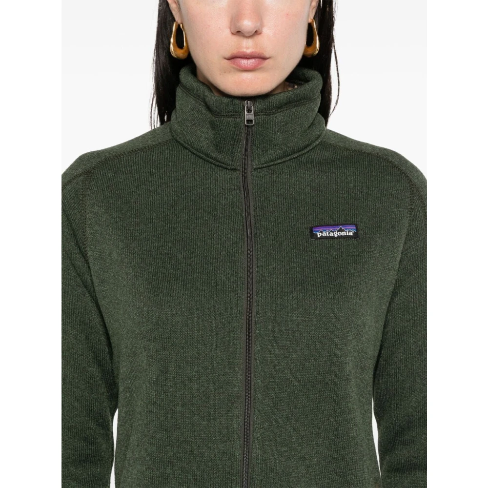 Patagonia Groene Sweaterjas met rits en logo Green Dames