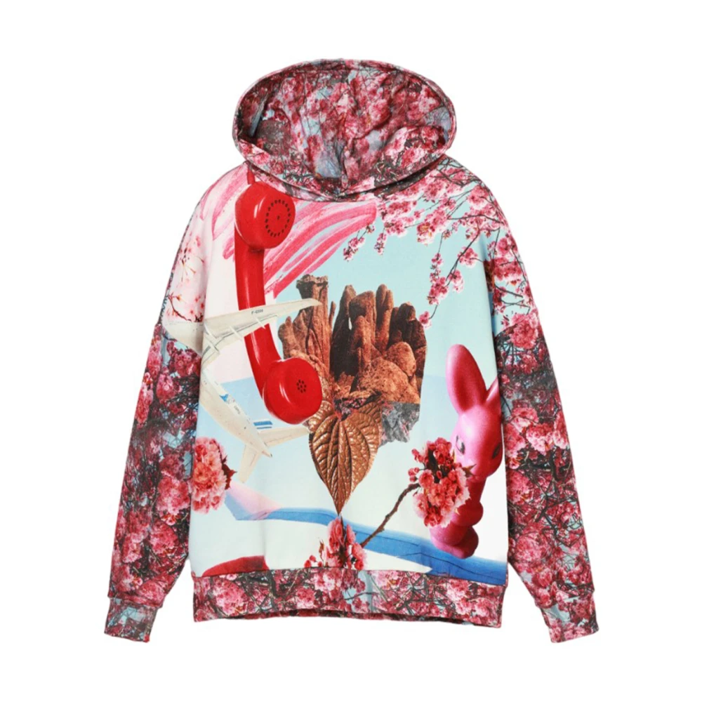 Desigual Kvinders Multicolor Sweathshirts & Hoodies, Dame, Flerfarvet,, Bomuld, Blomstret Hættetrøje Til Kvinder Lille