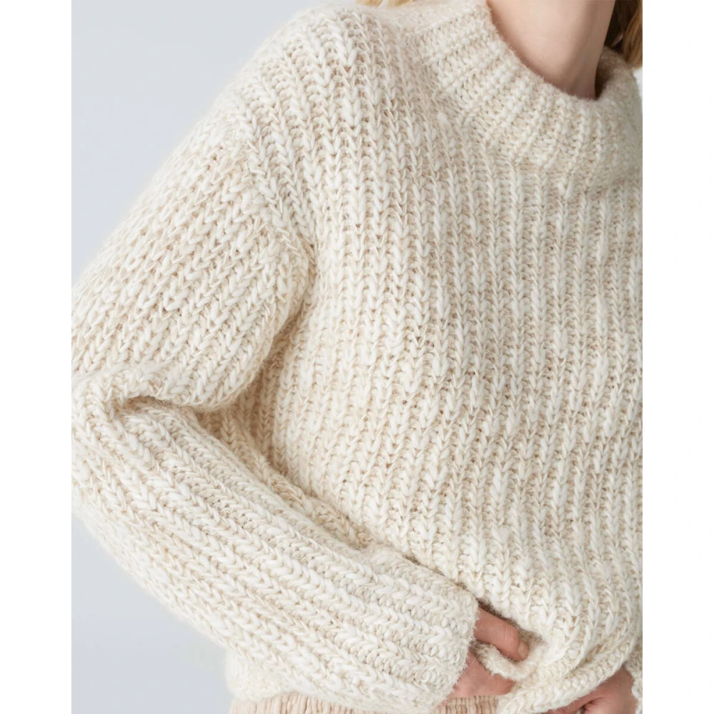 Opus Stijlvolle Pullover met Perke Detail Brown Dames