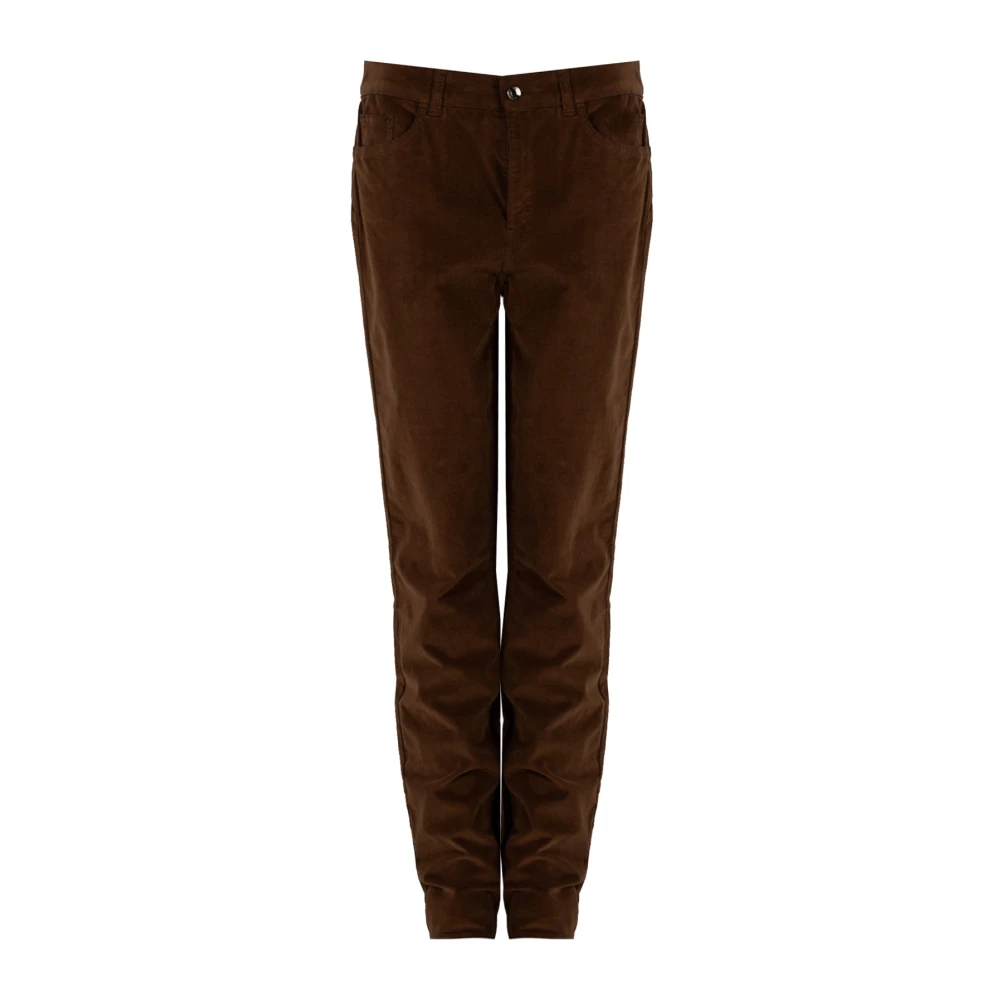 Liu Jo Donna Marrone Pantaloni Eleganti Slim Fit