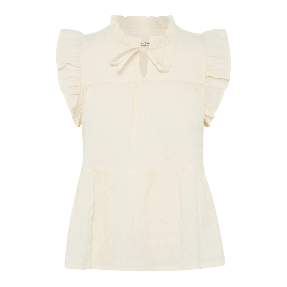 Part Two Women's Beige Ruffle Sleeve Blouse Tofu - Blouses - L - Blouses & Shirts