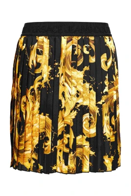 Pleated Printed Skirt