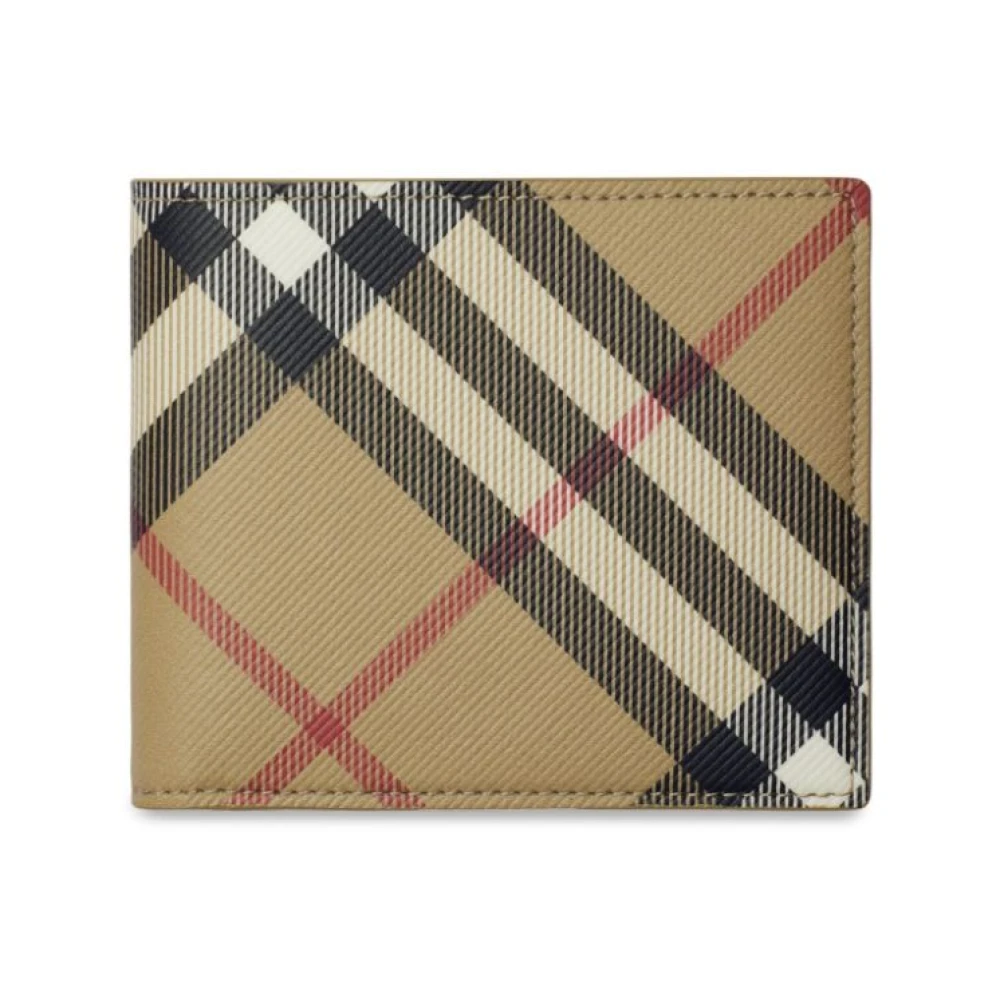 Burberry Ruitpatroon Lamswollen Portemonnee Beige Heren