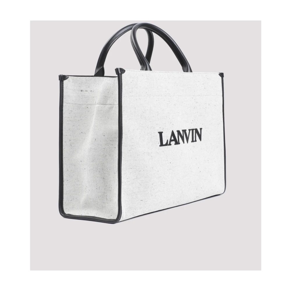 Lanvin Grijze Shopper Tas met Zwarte Details Gray Heren