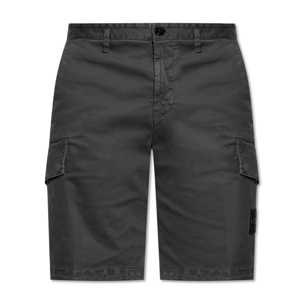 Stone Island Logo shorts Gray Heren