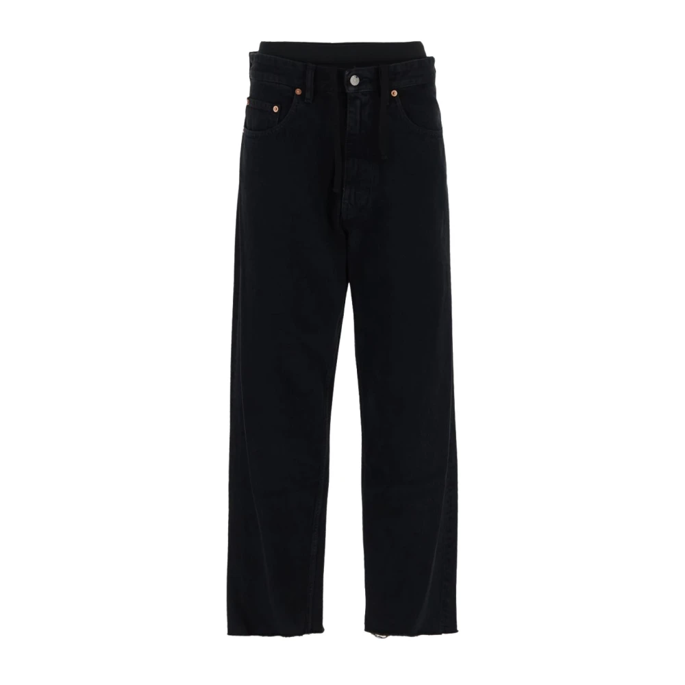 MM6 Maison Margiela Jeans met dubbele tailleband Black Dames
