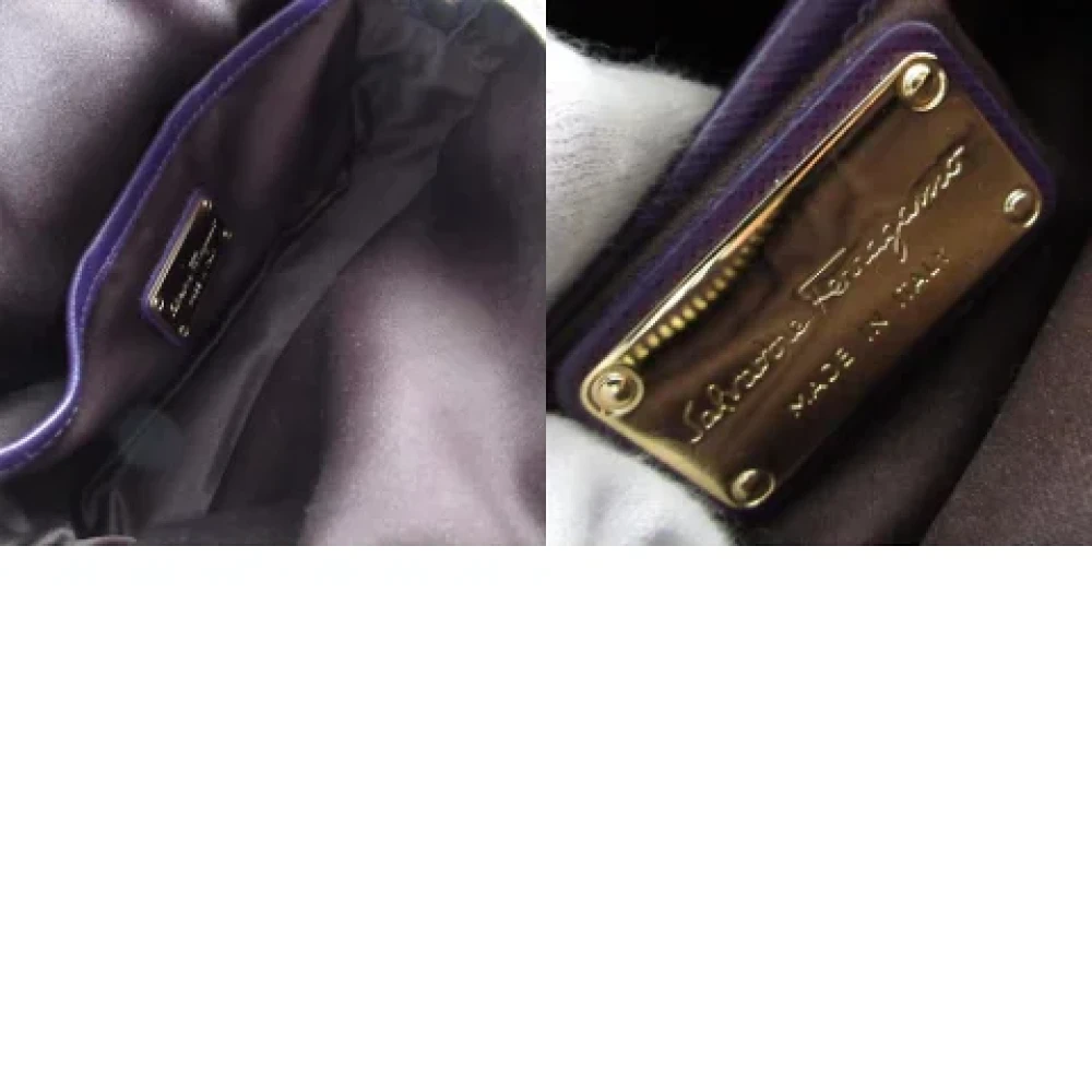 Salvatore Ferragamo Pre-owned Leather shoulder-bags Purple Dames